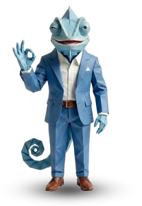 Mascotte caméléon FPA 360